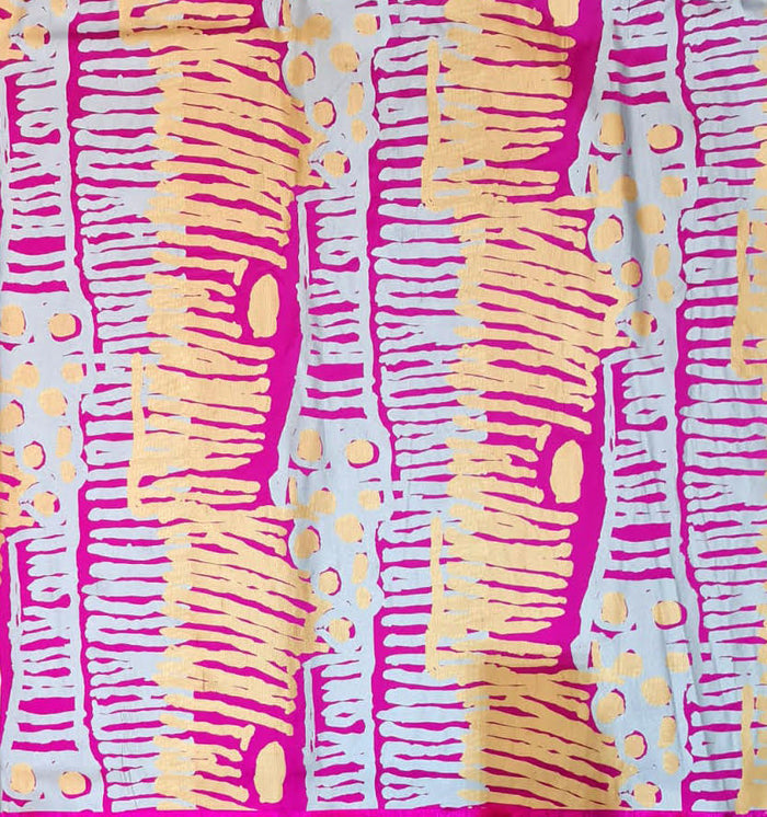 Kalipinpa - MM - Gold Silver on Fuschia Silk