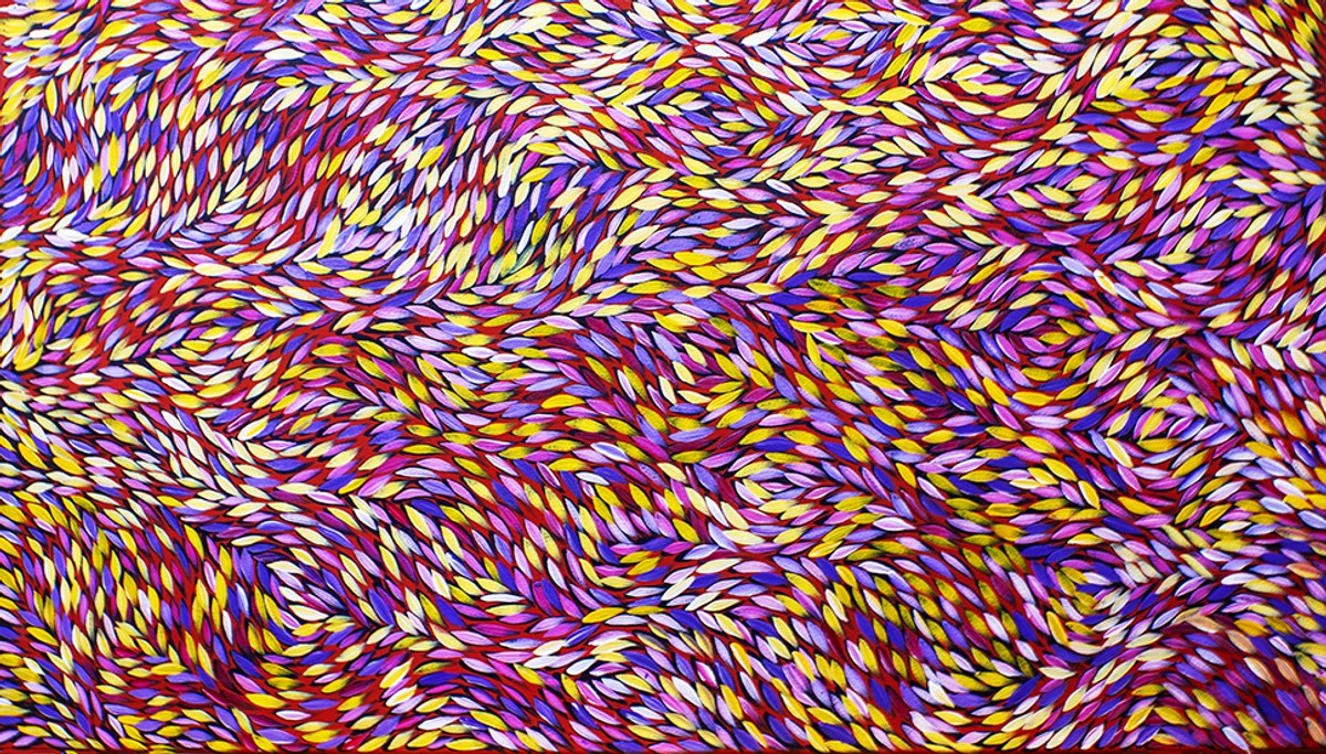 Yalka at Karrkurutinytja (Bush onion Dreaming at Lake Macdonald) by Daphne Marks
