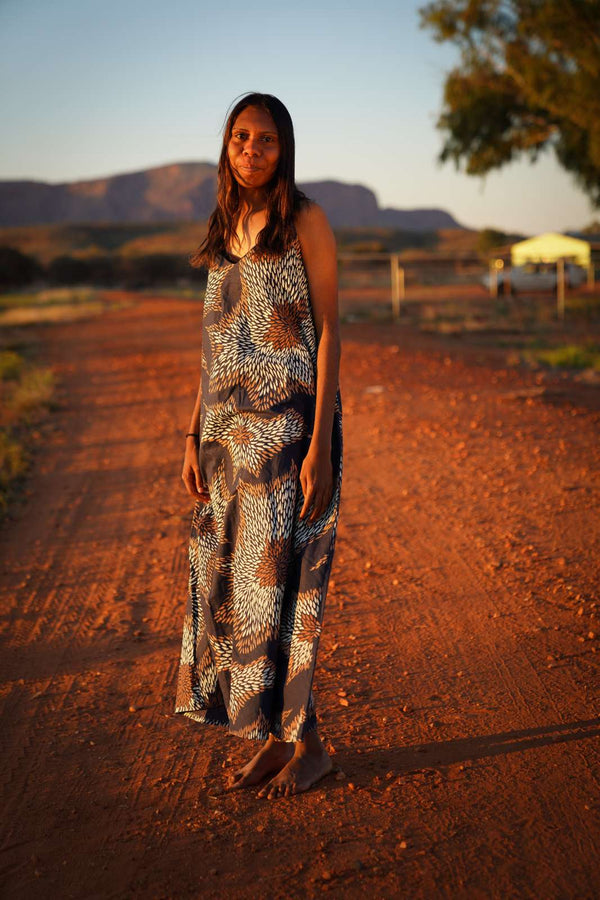 Ininti at Muruntji - Anita Dress - Ikuntji Artists Aboriginal Corporation