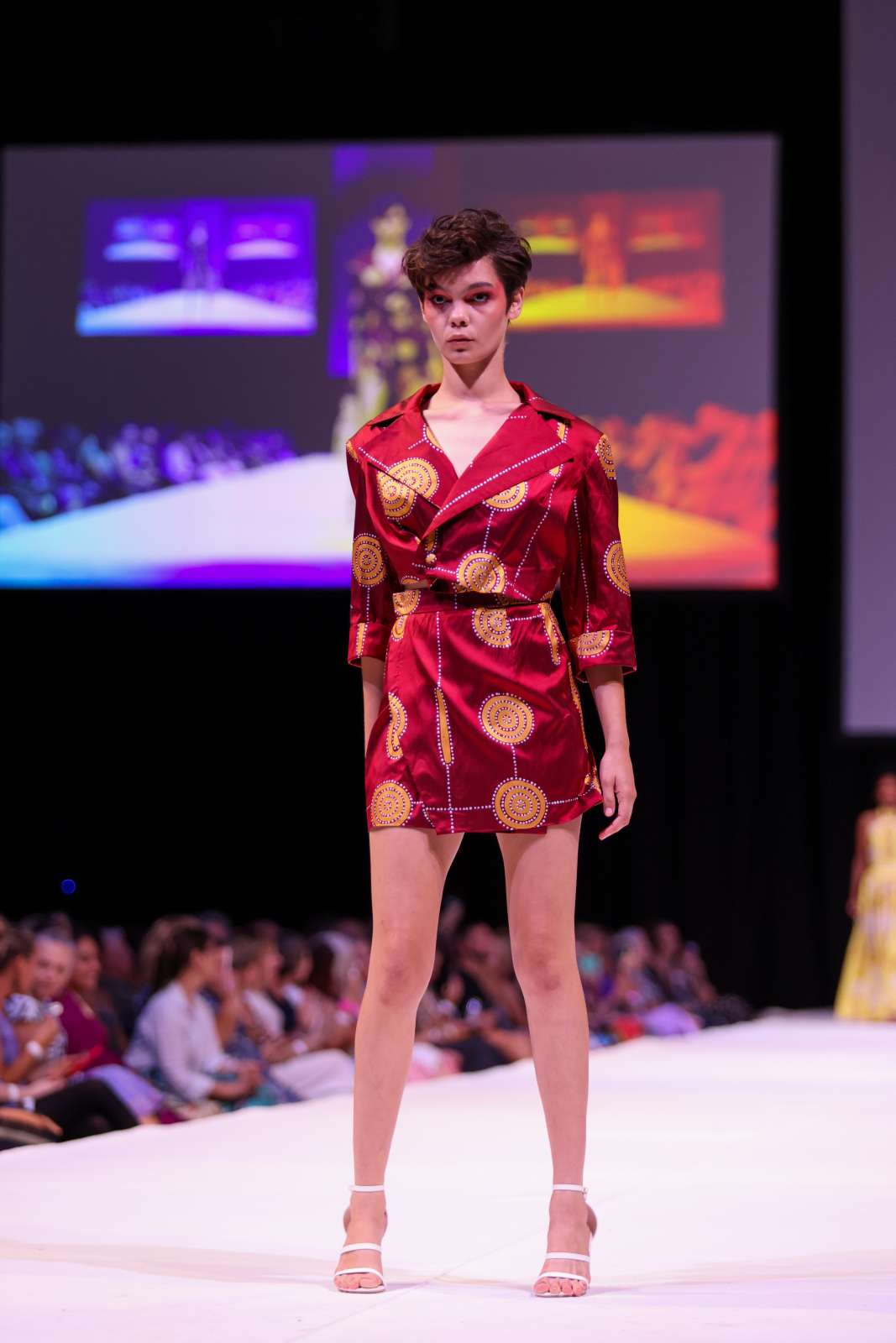‘lkuntji Collection’ by Ikuntji Artists, Country to Couture 2023, Photo by Marley Morgan