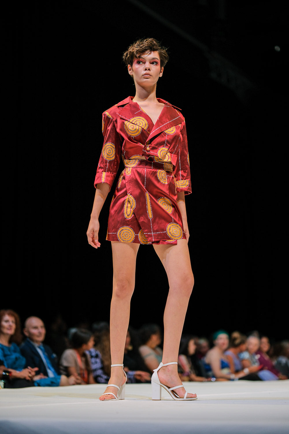 ‘lkuntji Collection’ by Ikuntji Artists, Country to Couture 2023, Photo by Michael Jalaru Torres