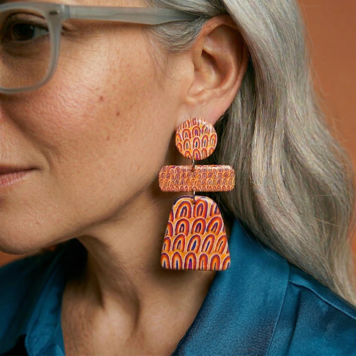 Karrkurrutintja Resin Earrings - X-Large Drop