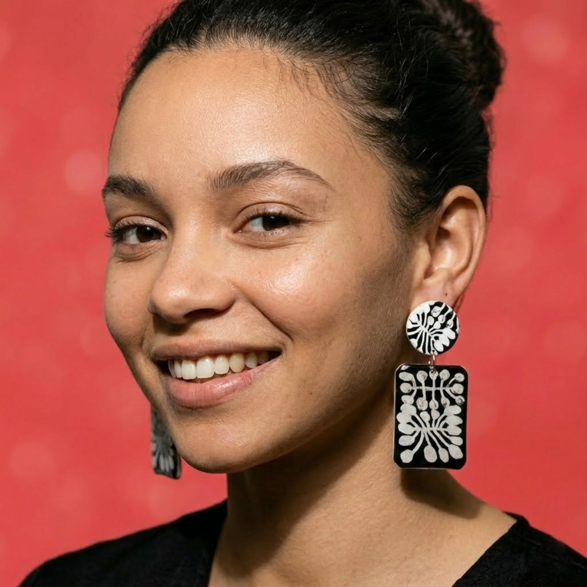 Watiya Tjuta Resin Earrings - Large Drop (Double)