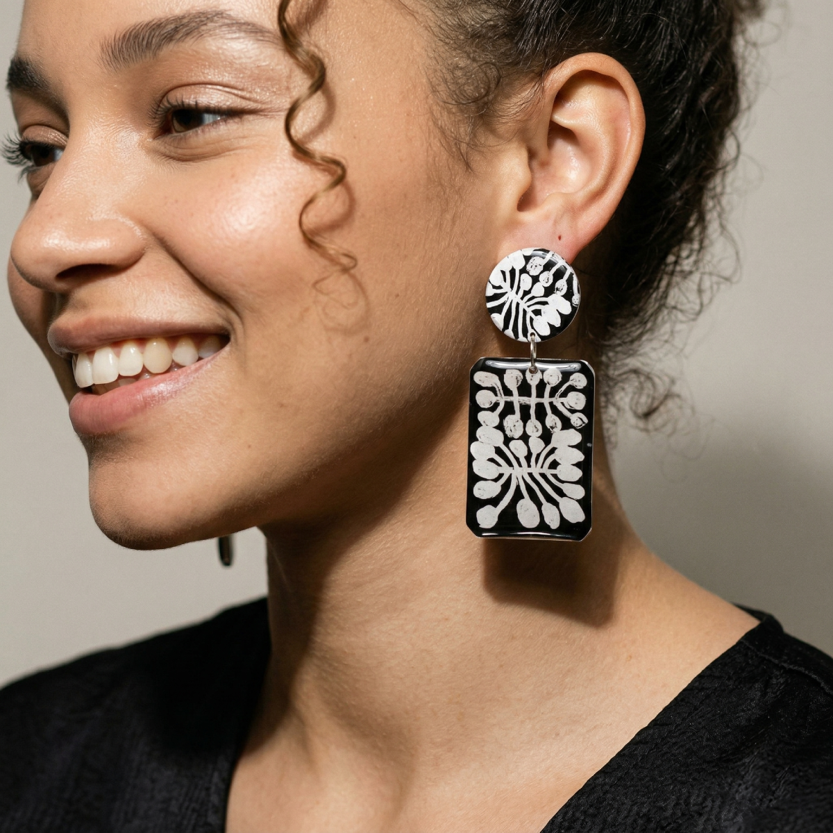 Watiya Tjuta Resin Earrings - Large Drop (Double)