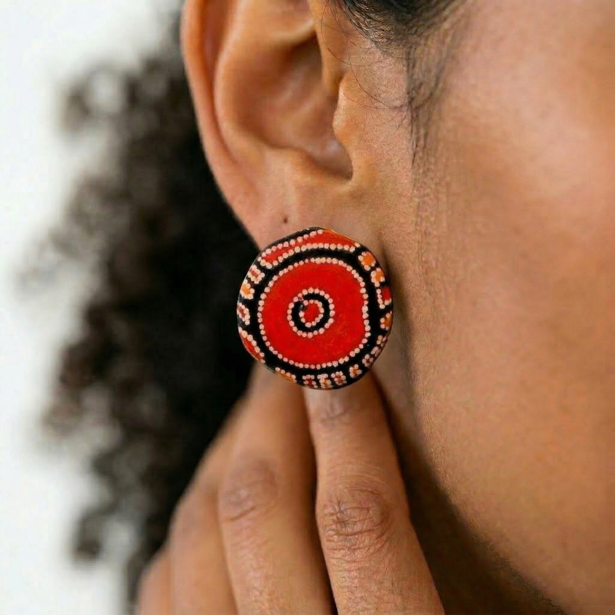 My Father's Painting Resin Earrings - Medium Studs