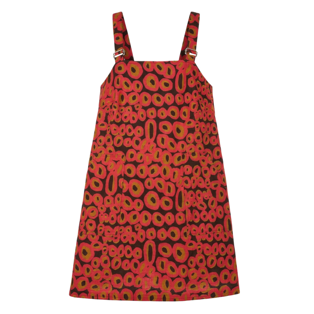 Tjilkamala Rockholes - Pinafores - Red and Orange on Brown