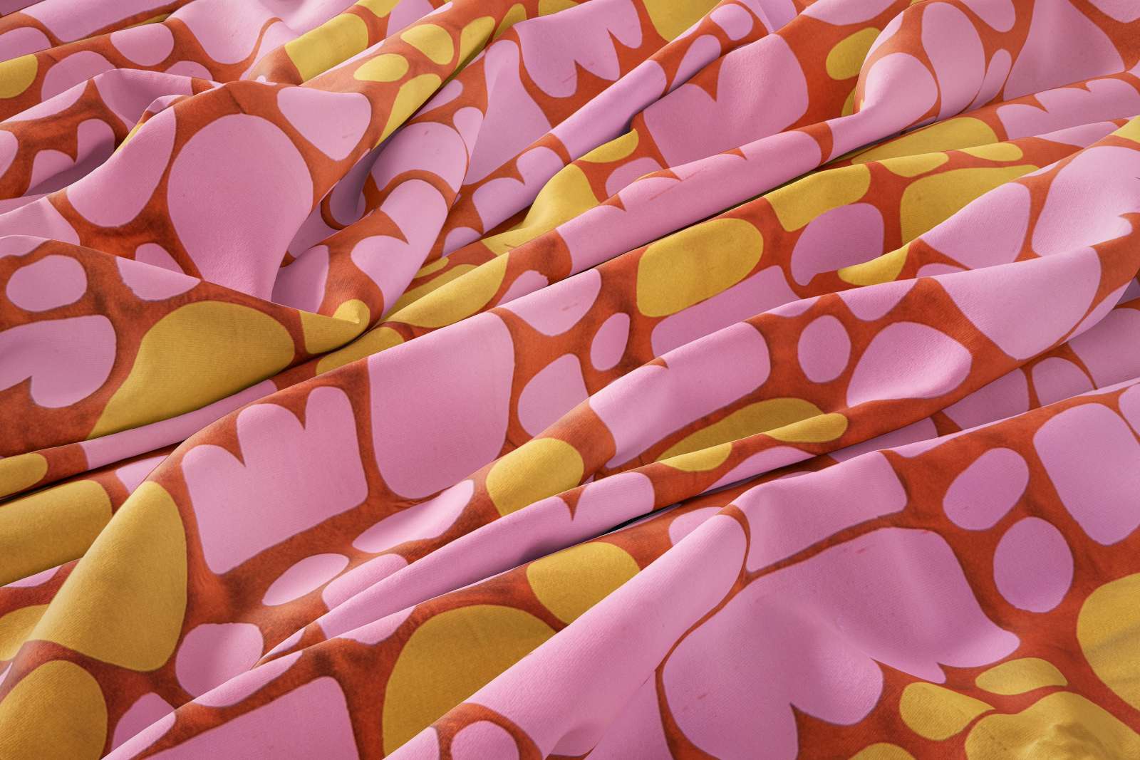 KZ - Puli Puli - Pink and Gold on Burnt Orange Silk - M1S