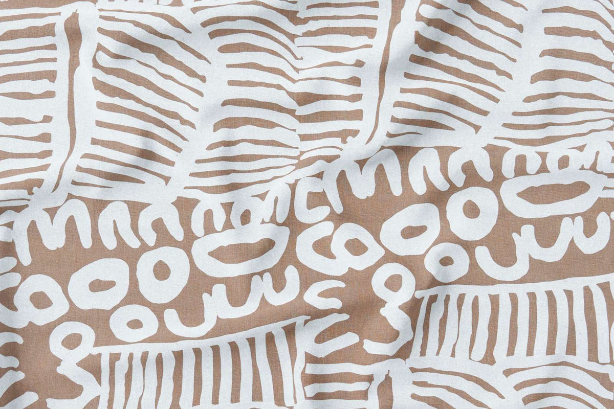 Mavis Marks - Womens Business - White on Hessian - M1L