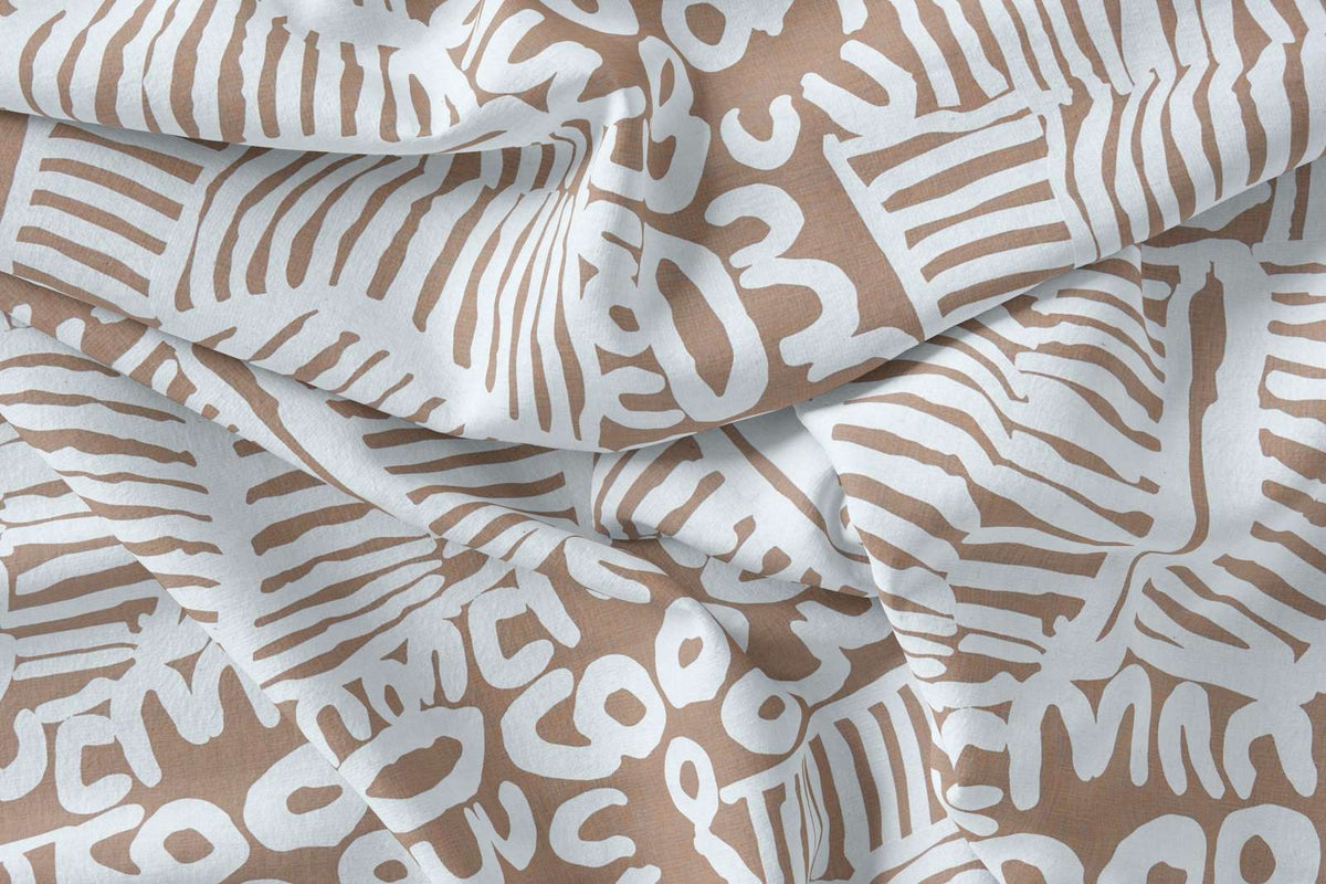 Mavis Marks - Womens Business - White on Hessian - M2L