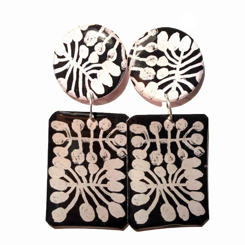 Watiya Tjuta Resin Earrings - Large Drop (Double)