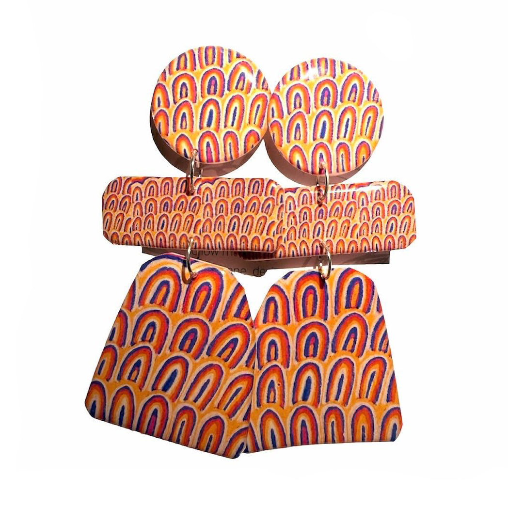 Karrkurrutintja Resin Earrings - X-Large Drop