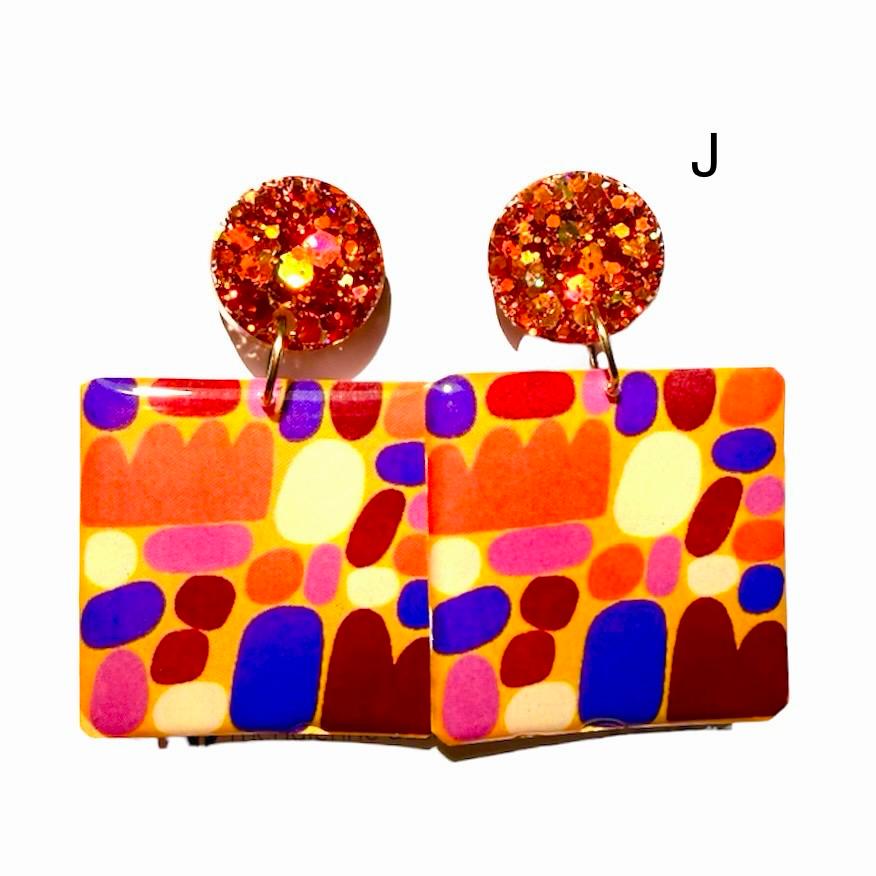 Puli Puli Resin Earrings - Large Drop