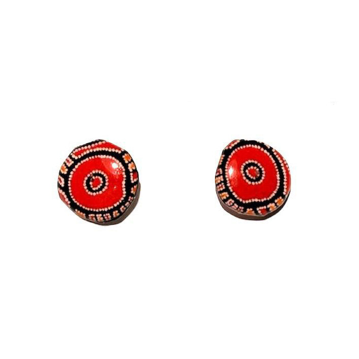 My Father's Painting Resin Earrings - Medium Studs