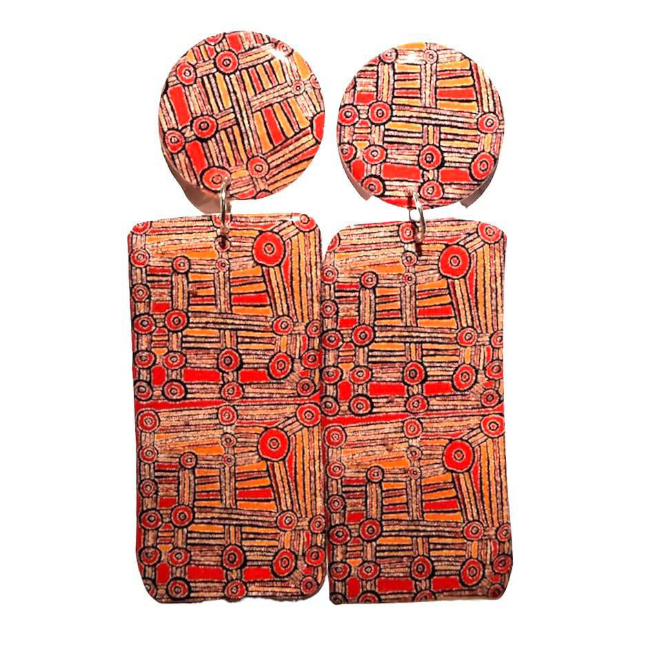 My Father's Painting Resin Earrings - X-Large Drop