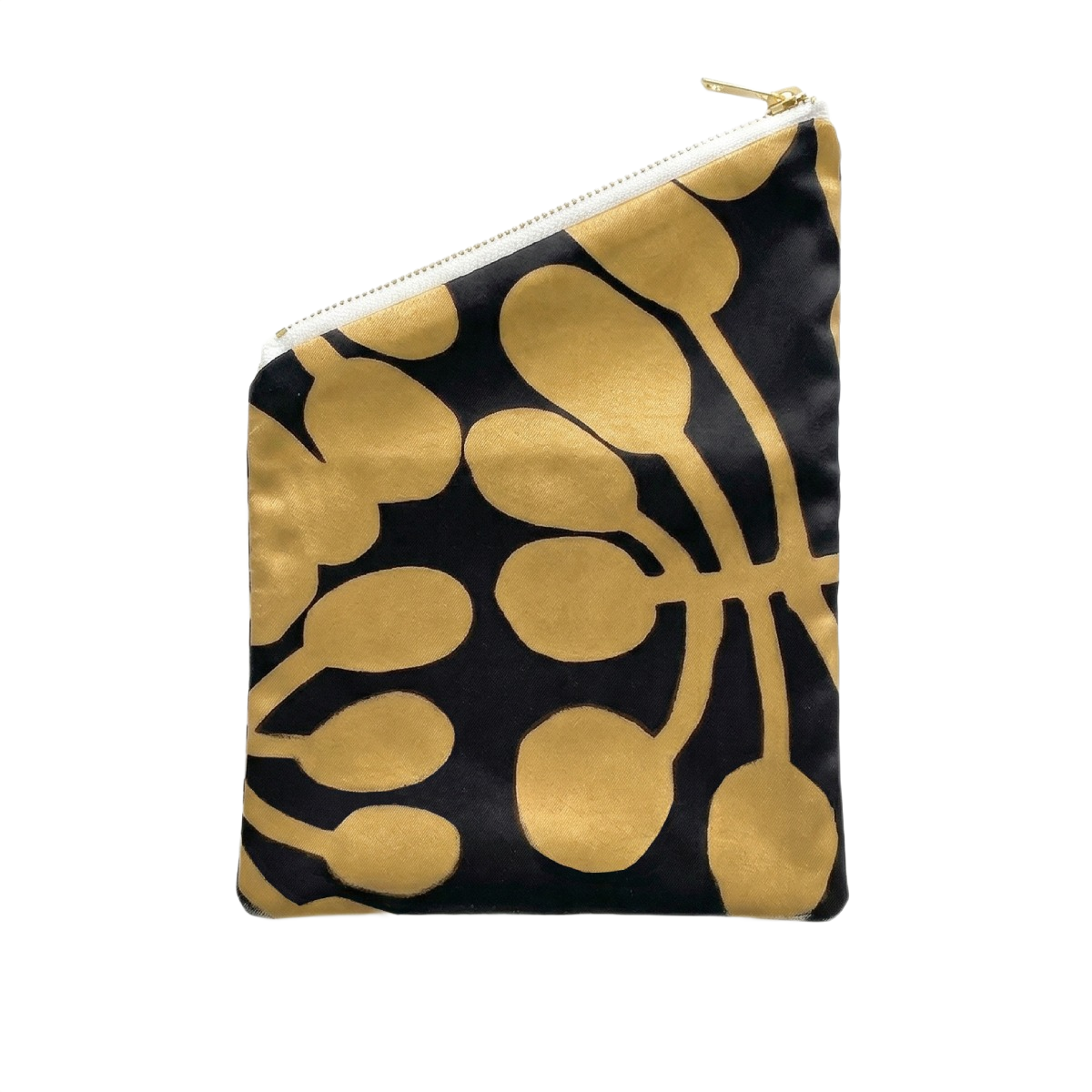 Watiya Tjuta Foldover Clutch (Gold on Black Silk)