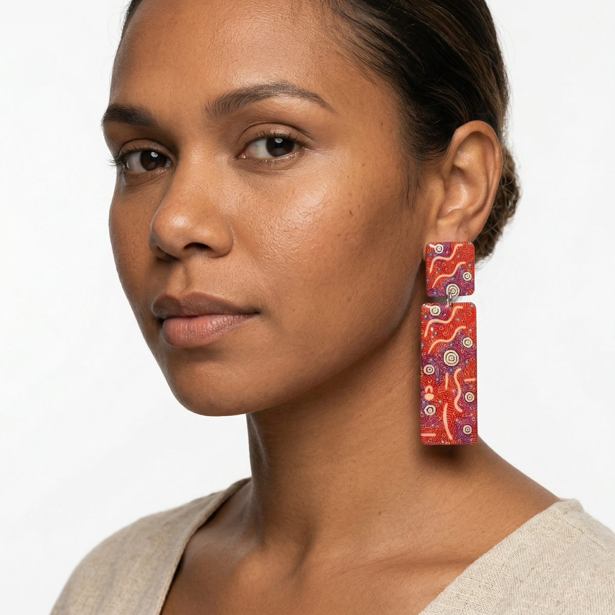 Warliyajarrayi Resin Earrings - X-Large Drop