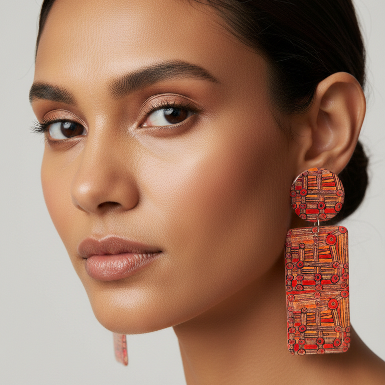My Father's Painting Resin Earrings - X-Large Drop