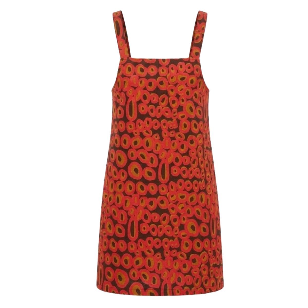 Tjilkamala Rockholes - Pinafores - Red and Orange on Brown