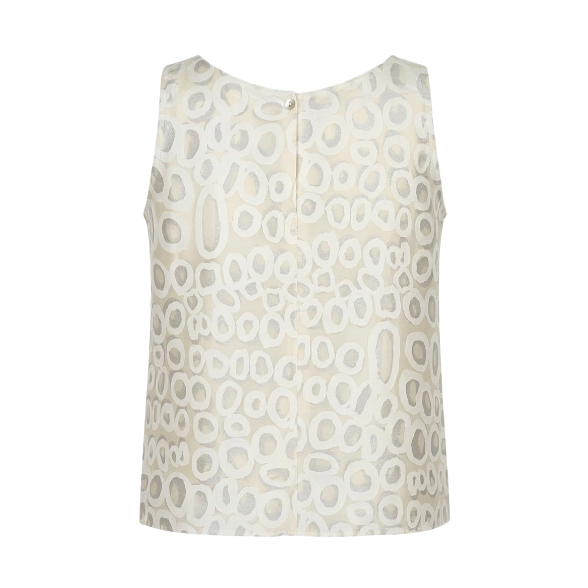 Rockholes - Shell Top - White and Silver on Ivory (Silk)